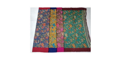 Multi Color Printed Munga Silk Saree