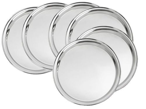 Stainless Steel Regular Plates Set For Home