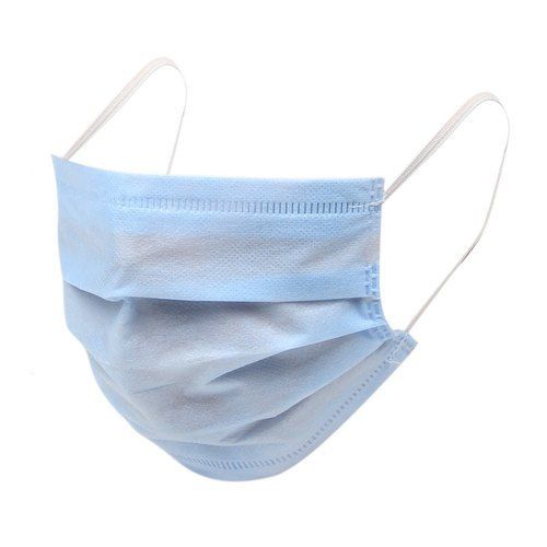 Disposable Surgical Face Mask - Three Ply Non Woven Polyester, Light Green/White/Blue Colors, Ear Loop Securing Method, Ideal for Hospitals and Clinics