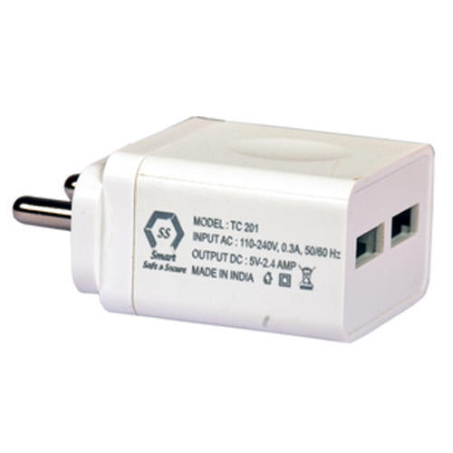 White Portable Mobile Charger Adapter