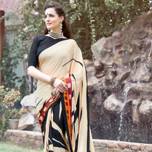 Multi Color Casual Wear Cotton Printed Saree With Blouse