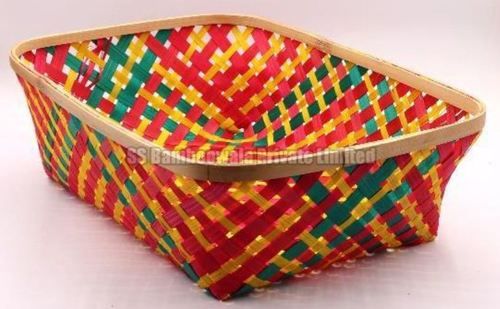 Handmade Rectangular Shape Bamboo Basket