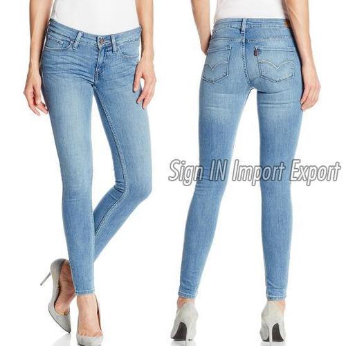 Ladies Fancy Denim Jeans - Casual & Party Wear, Anti-Shrink, Breathable, Eco-Friendly, Quick Dry, Machine Wash & Hand Wash Safe, Regular Fit, Plain Dyed, Straight Style in Blue