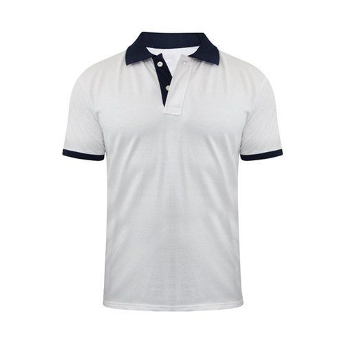 Promotional White Polo T-Shirt With Blue Tip