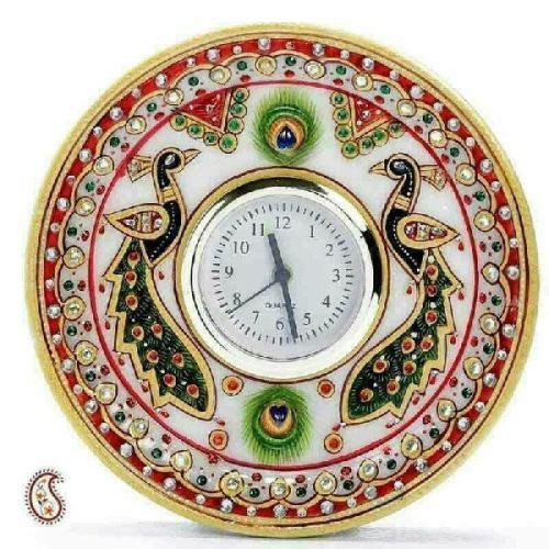 Multicolor Attractive Design Marble Table Clock