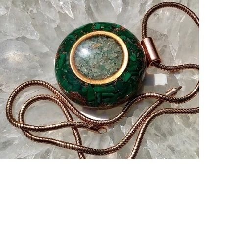 Round Natural Malachite Pendant