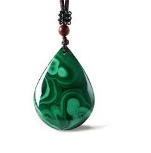 Pear Natural Malachite Pendant