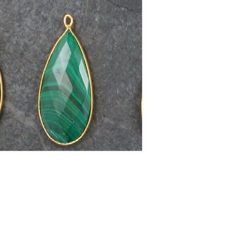 Pear Natural Malachite Pendant