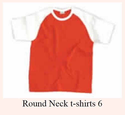 Red And White Round Neck T-shirt