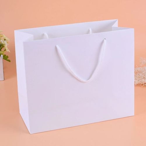 Moisture Proof White Paper Carrier Bag