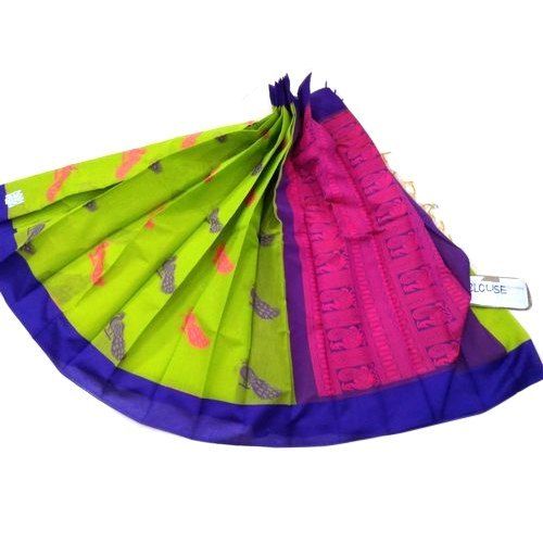 Green 6.3M Handloom Silk Saree (With Blouse Piece)