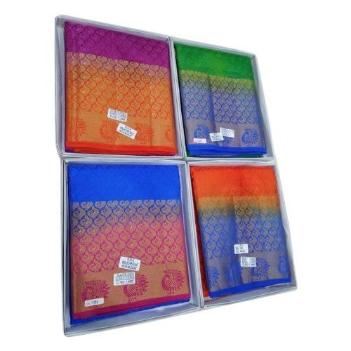 Multi Color 6.3M Party Wear Embroidered Women Pure Silk Saree (With Blouse Piece)