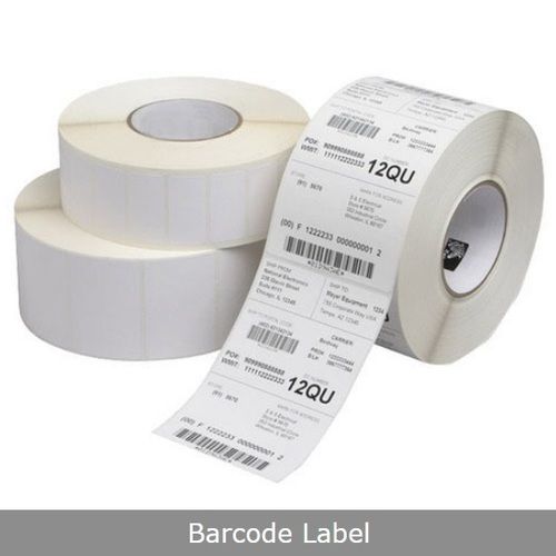 White Barcode Label Paper Roll