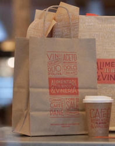 Brown Coffee Shop Printed Paper Bags