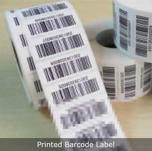 White Printed Self Adhesive Type Barcode Label