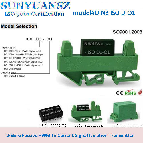 Black Pwm Two-Wire Passive To Analog Signal Isolation Amplifier Transmitter Isolator