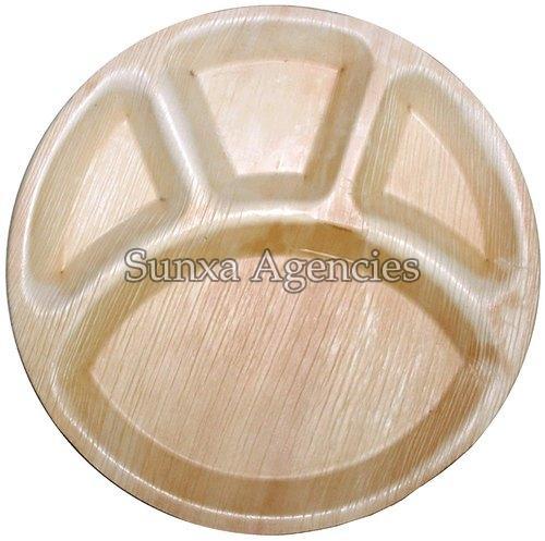 4 Partition Areca Leaf Round Plate