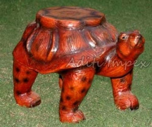 Brown Decorative Metal Turtle Shape Stool