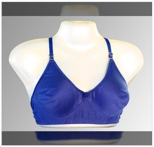 Cotton Females Plain Blue Bra