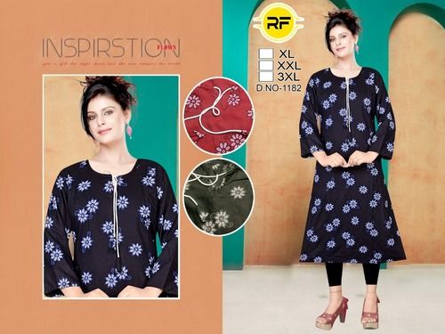 Blue Full Sleeve Branded Kurti