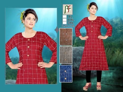 Quick Dry Red Color Western Kurti