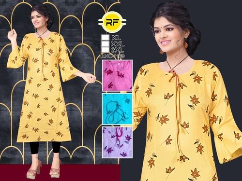 Yellow Colored Fancy Kurti