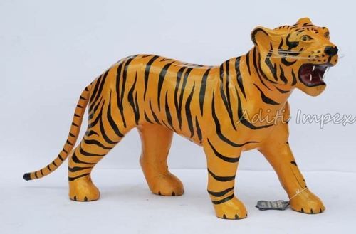 Handmade Leather Tiger Sculpture