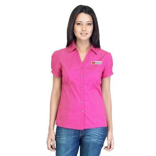 Pink Half Sleeves Cotton Ladies Shirt Age Group: Adult