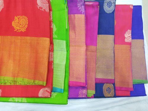 Multi Color Available 6.3M Hand Made Silk Real Zari Gold Uppada Pattu Sarees For Ladies