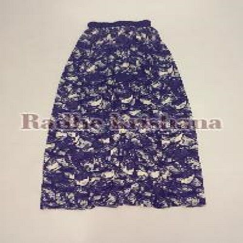 Blue Ladies Cotton Printed Long Skirt