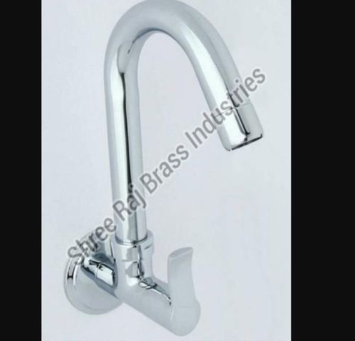 Vinto 806 White Brass Sink Cock With Wall Flange Size: As Per Order Or Availability