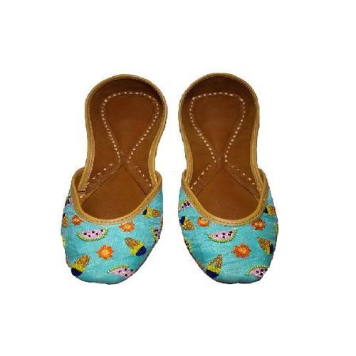 Sky Blue "Pagarkhi" Summer Shine Handmade Designer Jutti