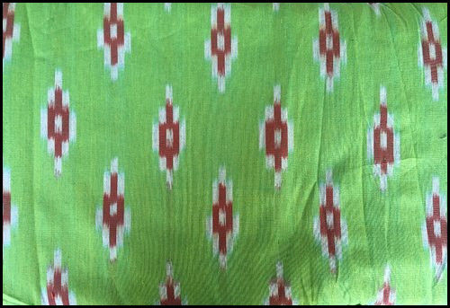 Light In Weight Green Ikat Design Fabric