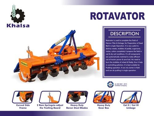 Orange Khalsa Heavy Duty Truck Rotavator