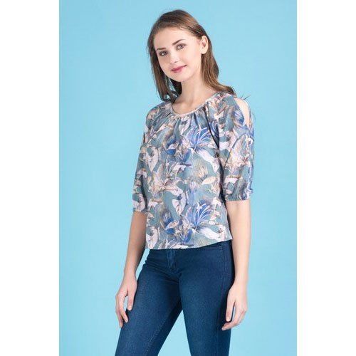 Multi Color Ladies Designer Cotton Printed Top