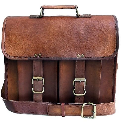 Brown Naturally Treated Leather Messenger Bags