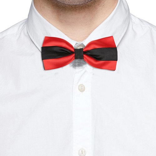 Micro Fiber Red And White Color Knitted Bow Neckties