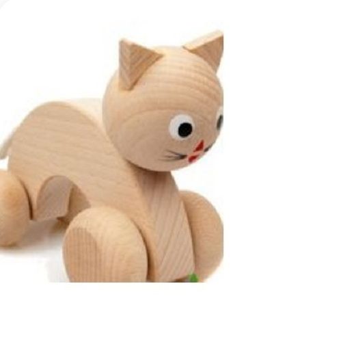 Polished Wood Carving Cat