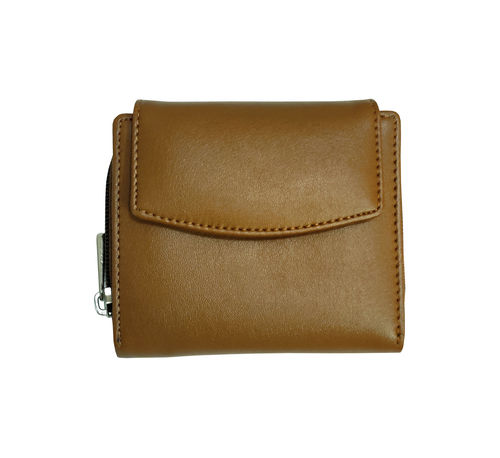 Zipper Folded Brown Wallets