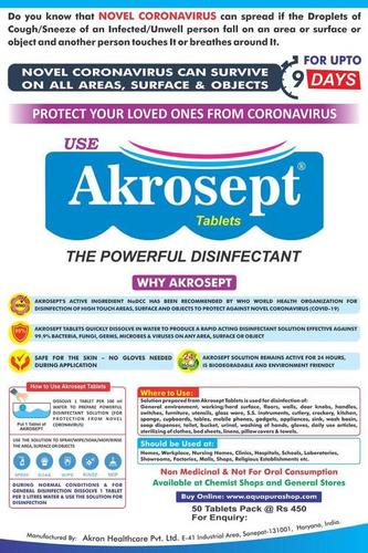 Akrosept Disinfectant Tablets