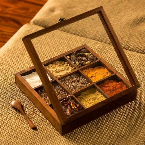 Sheesham Wooden Spice Box