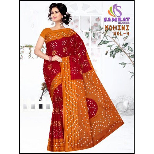 Multi Color Available 6M Fashion Cotton Sarees With Blouse Piece