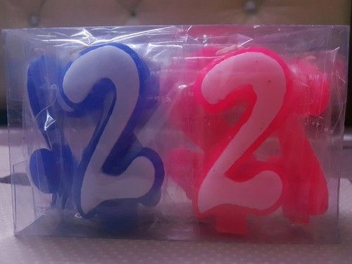 Pink And Blue Double Shade Numeric Birthday Cake Candles