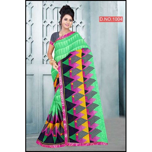 Multiolor Printed Weightless Saree With Blouse Piece