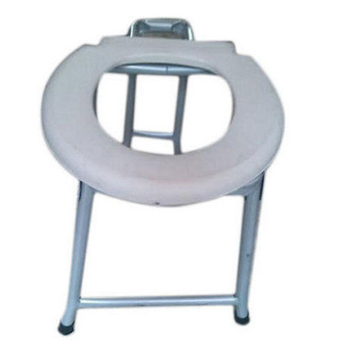 Durable Silver Powder Coated Commode Stool