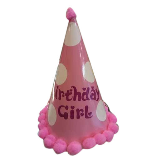 Paper White And Pink Kids Birthday Cap