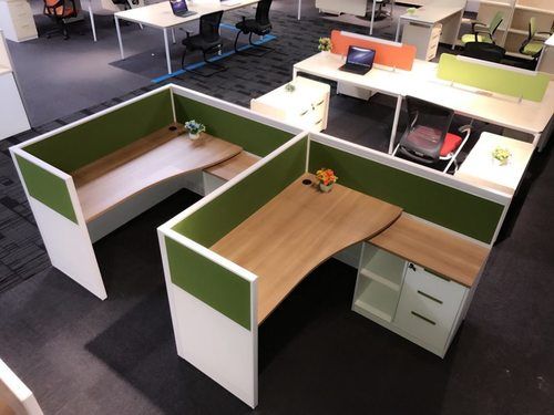 Handmade Contemporary 2 Person Q4 Partition Office Workstation