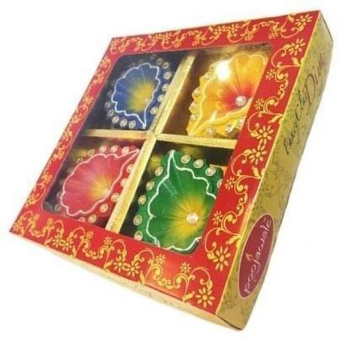Highly Designer Fancy Diya - Multi Color, Flower Shape | Attractive, Lightweight, Traditional Look, Premium Quality
