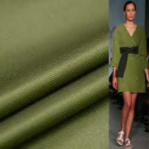 Olive Green Blended Silk Fabric