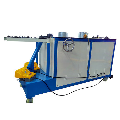 Blue And Yellow Round Duct Elbow Making Machine